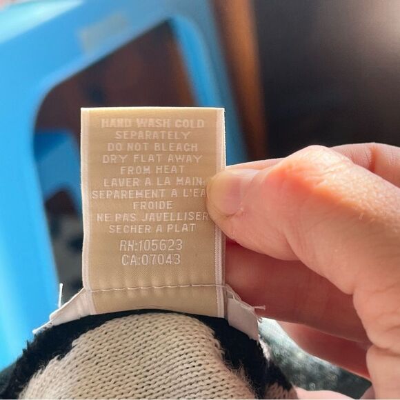 Michael Michael Kors Black & White Wool Blend Foldover Knit Pom Pom Beanie - Picture 4 of 4